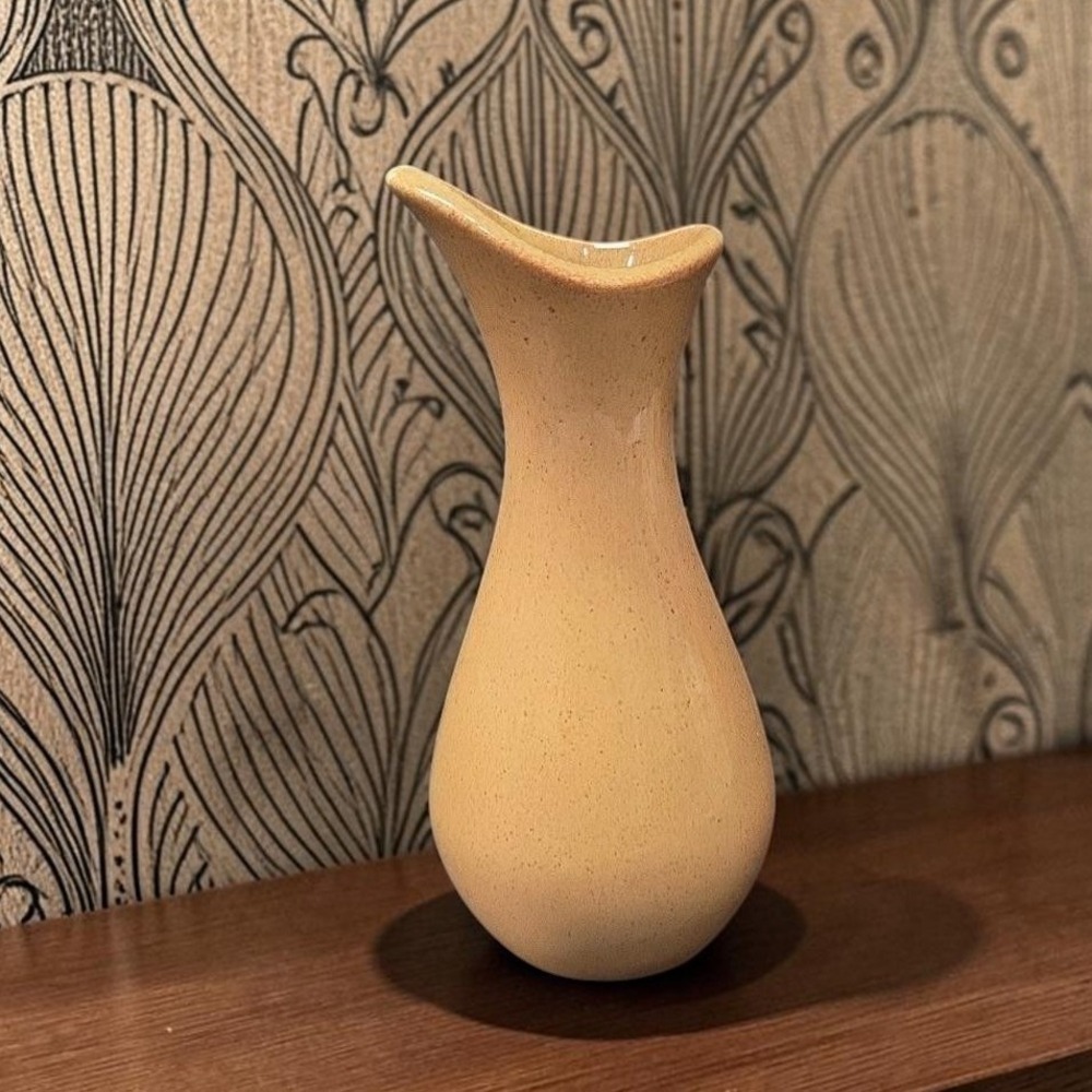 Pfaltzgraff OFTDA Bud Vase,‎ Vintage Yellow Red Speckled Design, Floral Holder